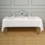 5 - Pack Plastic Table Covers White Rectangle - Reliable PVC Disposable Covers for Gatherings 54"x108" - Bell Racket Store