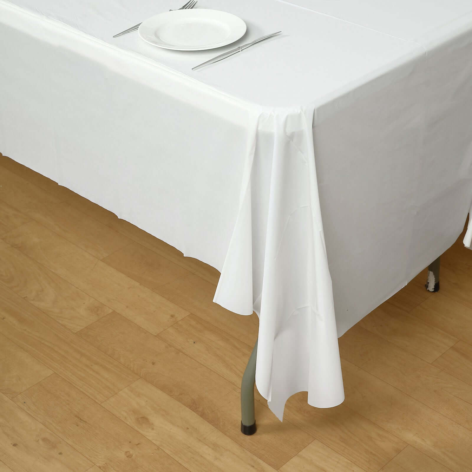 5 - Pack Plastic Table Covers White Rectangle - Reliable PVC Disposable Covers for Gatherings 54"x108" - Bell Racket Store
