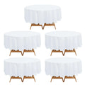 5 - Pack Plastic Table Covers White Round - Durable PVC Disposable Tablecloths for Events 84" - Bell Racket Store