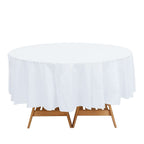 5 - Pack Plastic Table Covers White Round - Durable PVC Disposable Tablecloths for Events 84" - Bell Racket Store