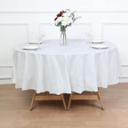 5 - Pack Plastic Table Covers White Round - Durable PVC Disposable Tablecloths for Events 84" - Bell Racket Store