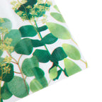 5 - Pack Plastic Table Covers White/Green Rectangle with Eucalyptus Leaves Print - Decorative PVC Disposable Tablecloths 54"x108" - Bell Racket Store