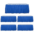5 Pack Plastic Table Skirts Royal Blue Ruffled - Durable Disposable Skirts for Events 14ft - Bell Racket Store