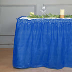 5 Pack Plastic Table Skirts Royal Blue Ruffled - Durable Disposable Skirts for Events 14ft - Bell Racket Store