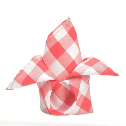 5 Pack Polyester 15"x15" Napkins Red/White Buffalo Plaid Gingham Style Cloth Napkins - NestOCart
