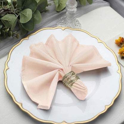 5 Pack Polyester 17"x17" Napkins Blush - Durable & Wrinkle Resistant Dinner Napkins - NestOCart