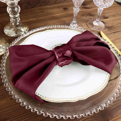 5 Pack Polyester 17"x17" Napkins Burgundy - Durable & Wrinkle Resistant Dinner Napkins - NestOCart