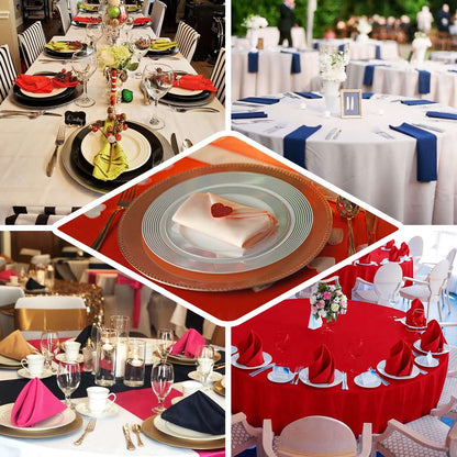 5 Pack Polyester 17"x17" Napkins Fuchsia - Durable & Wrinkle Resistant Dinner Napkins - NestOCart