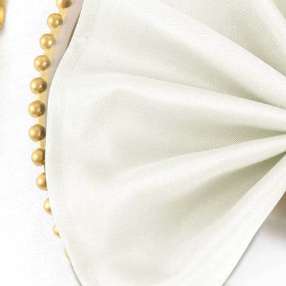 5 Pack Polyester 17"x17" Napkins Ivory - Durable & Wrinkle Resistant Dinner Napkins - NestOCart