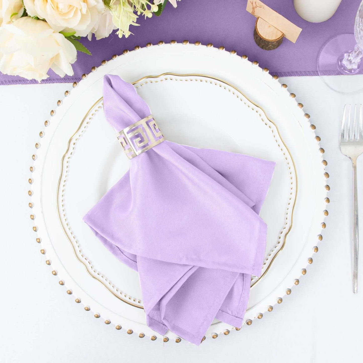 5 Pack Polyester 17"x17" Napkins Lavender Lilac - Durable & Wrinkle Resistant Dinner Napkins - NestOCart