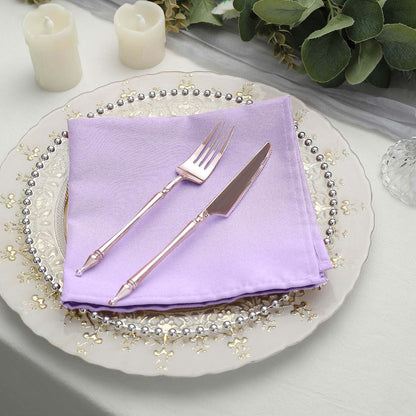 5 Pack Polyester 17"x17" Napkins Lavender Lilac - Durable & Wrinkle Resistant Dinner Napkins - NestOCart