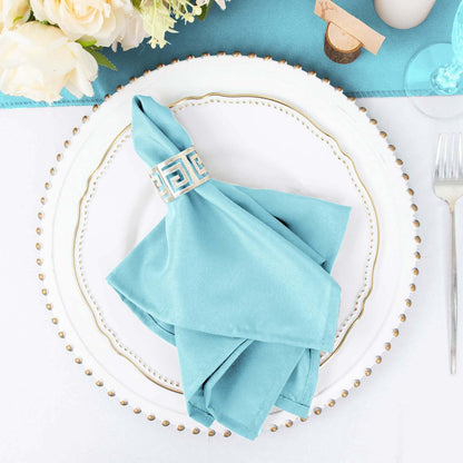 5 Pack Polyester 17"x17" Napkins Light Blue - Durable & Wrinkle Resistant Dinner Napkins - NestOCart