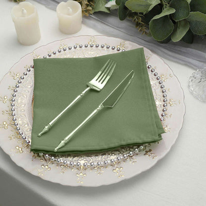 5 Pack Polyester 17"x17" Napkins Olive Green - Durable & Wrinkle Resistant Dinner Napkins - NestOCart