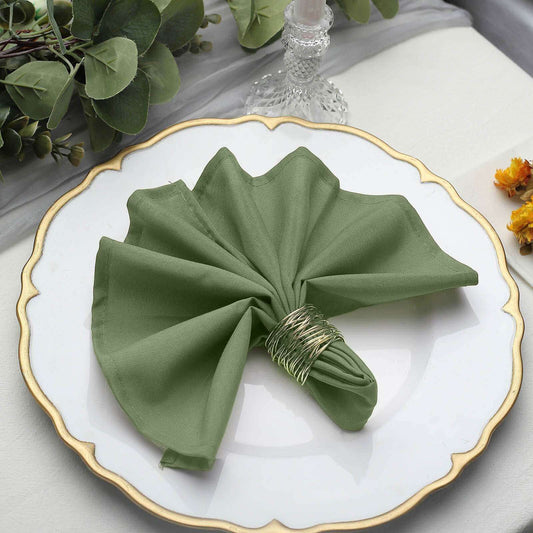 5 Pack Polyester 17"x17" Napkins Olive Green - Durable & Wrinkle Resistant Dinner Napkins - NestOCart