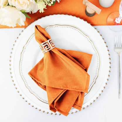 5 Pack Polyester 17"x17" Napkins Orange - Durable & Wrinkle Resistant Dinner Napkins - NestOCart