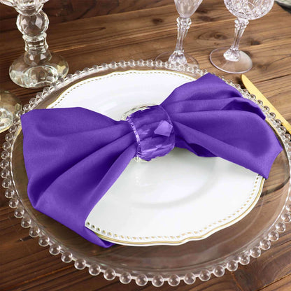 5 Pack Polyester 17"x17" Napkins Purple - Durable & Wrinkle Resistant Dinner Napkins - NestOCart