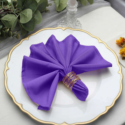 5 Pack Polyester 17"x17" Napkins Purple - Durable & Wrinkle Resistant Dinner Napkins - NestOCart