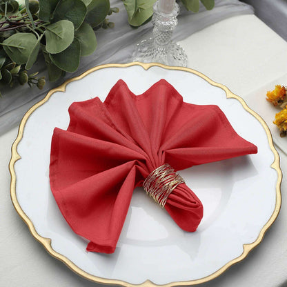 5 Pack Polyester 17"x17" Napkins Red - Durable & Wrinkle Resistant Dinner Napkins - NestOCart