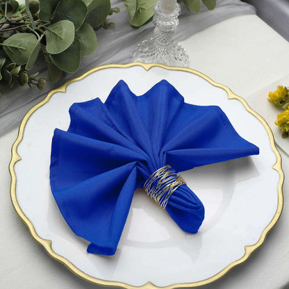 5 Pack Polyester 17"x17" Napkins Royal Blue - Durable & Wrinkle Resistant Dinner Napkins - NestOCart
