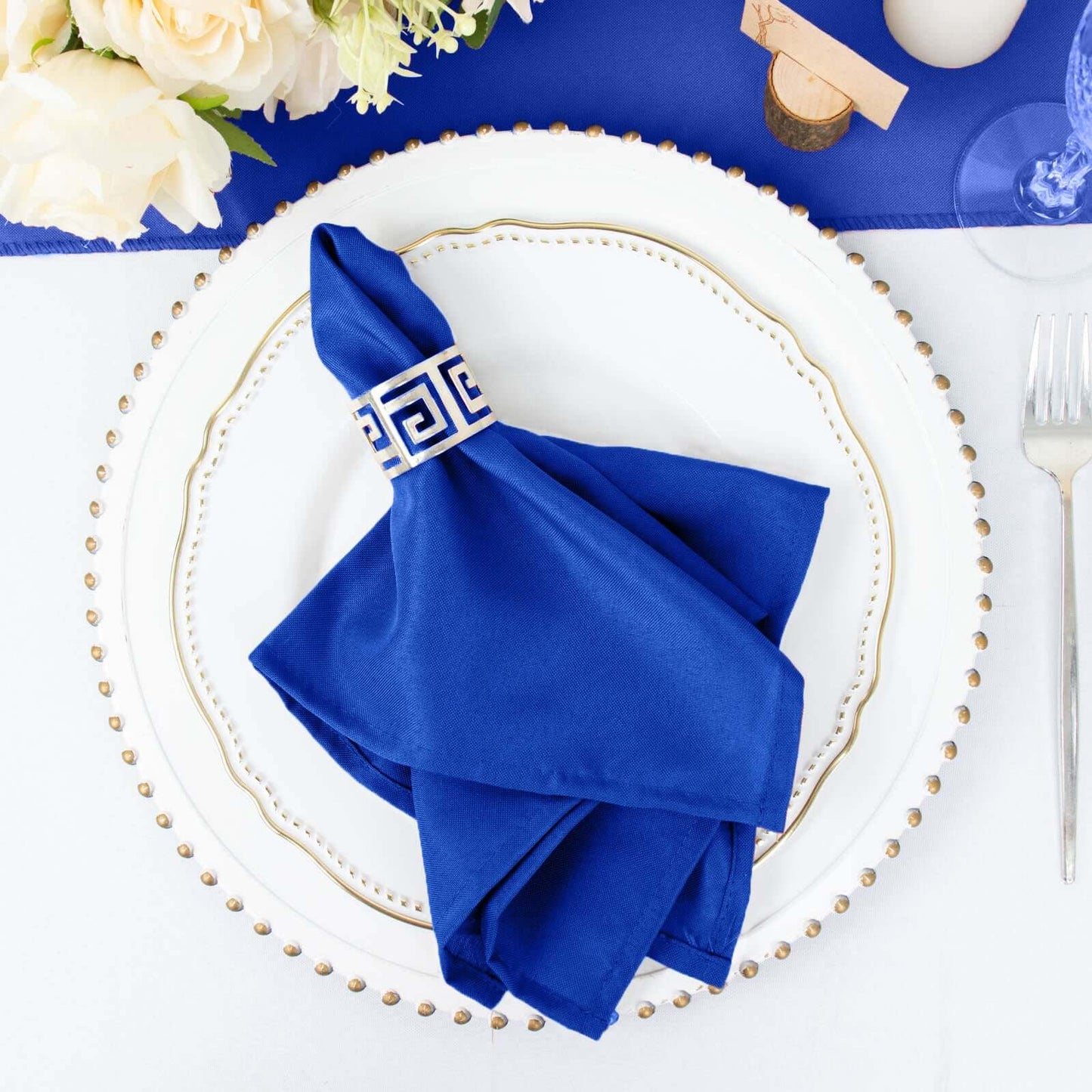 5 Pack Polyester 17"x17" Napkins Royal Blue - Durable & Wrinkle Resistant Dinner Napkins - NestOCart
