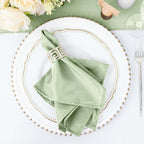 5 Pack Polyester 17"x17" Napkins Sage Green - Durable & Wrinkle Resistant Dinner Napkins