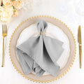 5 Pack Polyester 17"x17" Napkins Silver - Durable & Wrinkle Resistant Dinner Napkins
