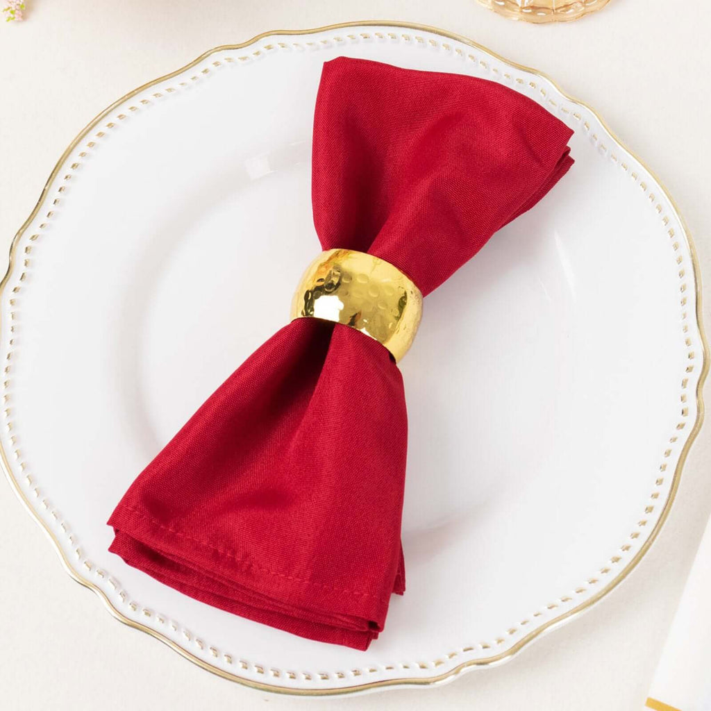 5 Pack Polyester 17"x17" Napkins Wine - Durable & Wrinkle Resistant Dinner Napkins - Bell Racket Store