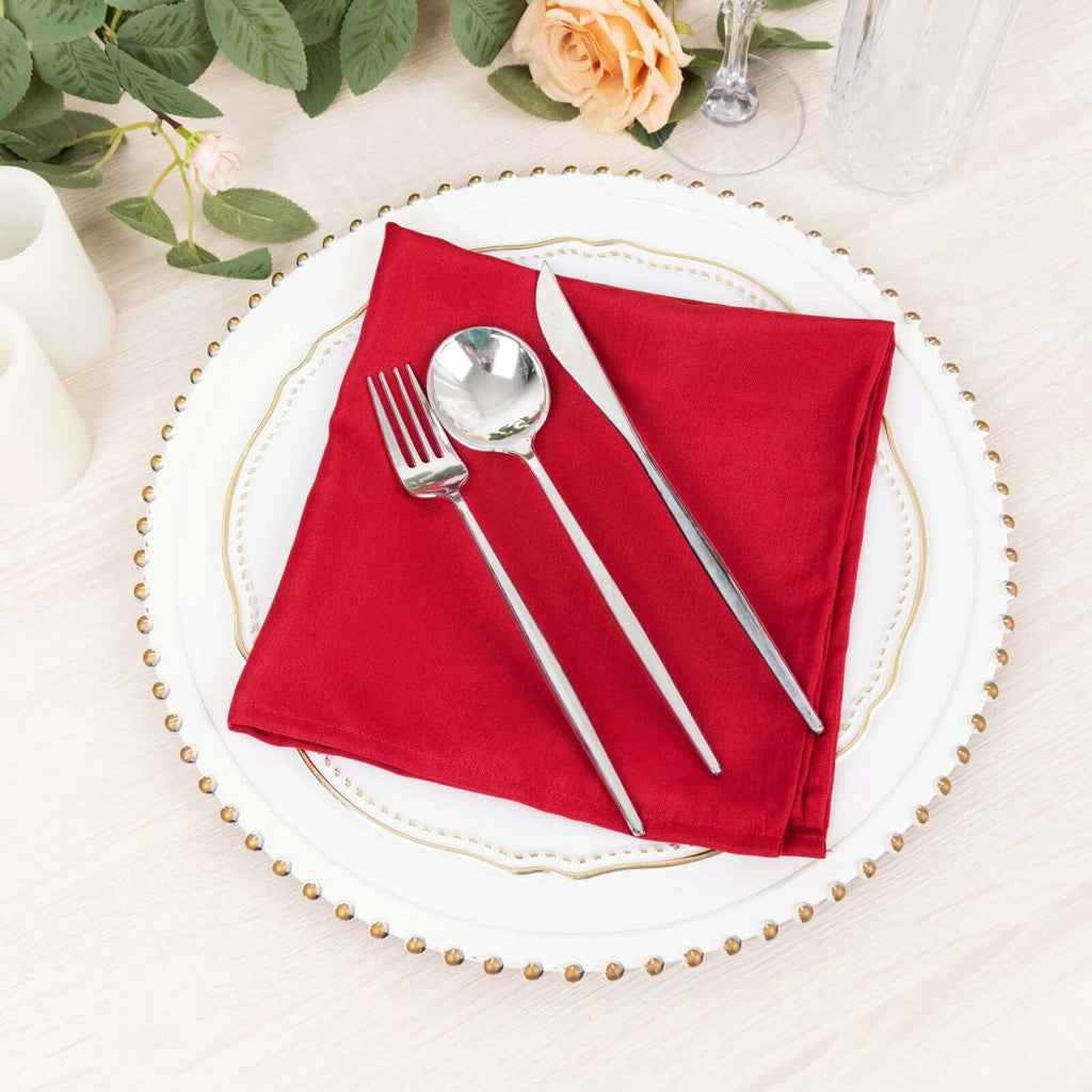 5 Pack Polyester 17"x17" Napkins Wine - Durable & Wrinkle Resistant Dinner Napkins - Bell Racket Store