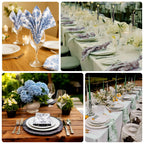 5 Pack Polyester 20"x20" Dinner Napkins White with Blue French Toile Pattern - Reusable Floral Cloth Napkins - Bell Racket Store