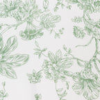 5 Pack Polyester 20"x20" Dinner Napkins White with Dusty Sage Green French Toile Pattern - Reusable Floral Cloth Napkins - Bell Racket Store