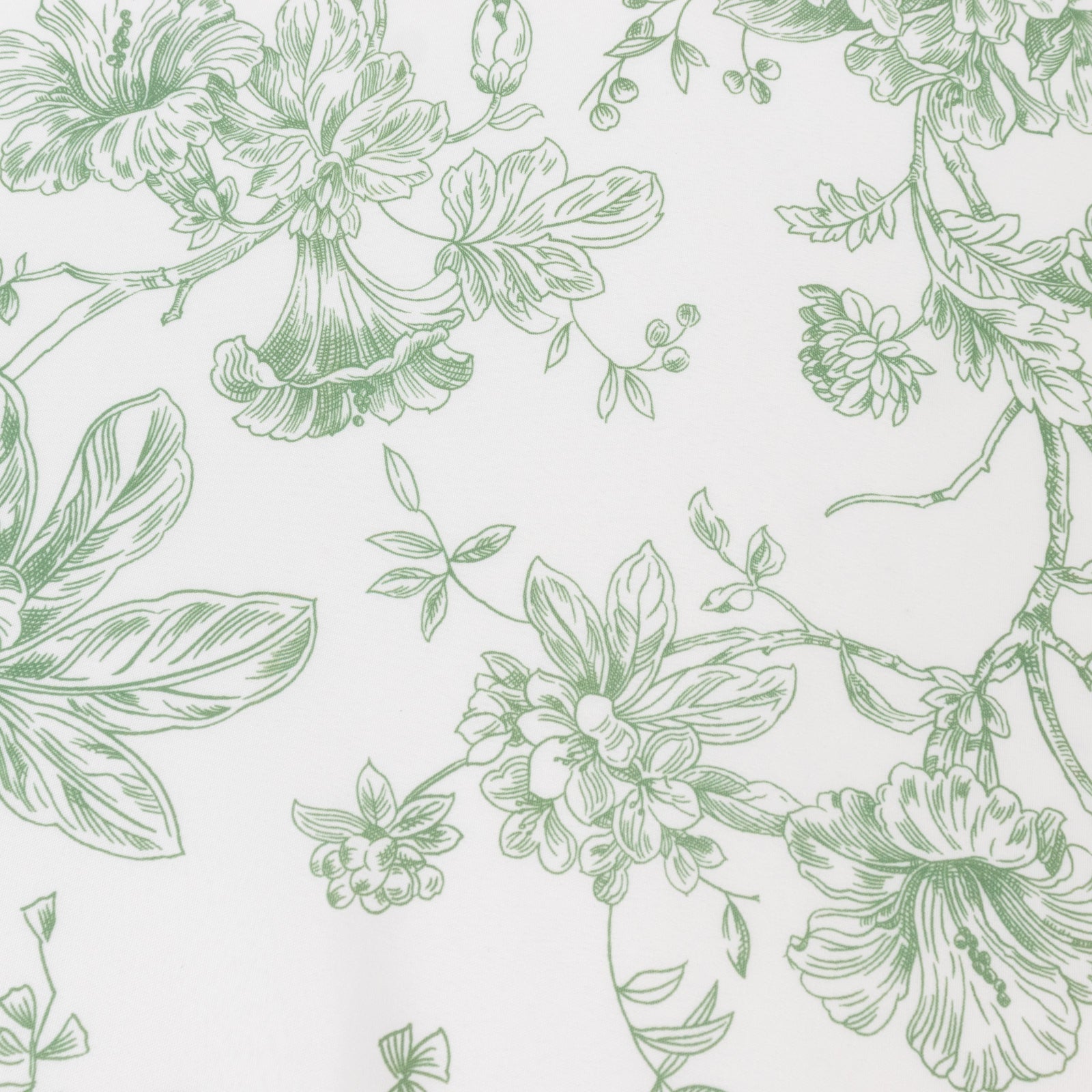 5 Pack Polyester 20"x20" Dinner Napkins White with Dusty Sage Green French Toile Pattern - Reusable Floral Cloth Napkins - Bell Racket Store