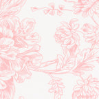 5 Pack Polyester 20"x20" Dinner Napkins White with Pink French Toile Pattern - Reusable Floral Cloth Napkins - Bell Racket Store