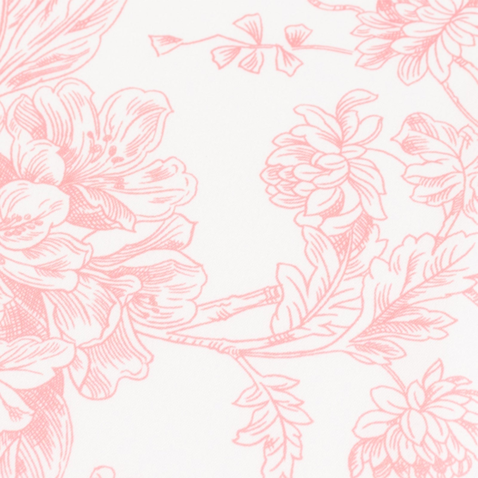 5 Pack Polyester 20"x20" Dinner Napkins White with Pink French Toile Pattern - Reusable Floral Cloth Napkins - Bell Racket Store