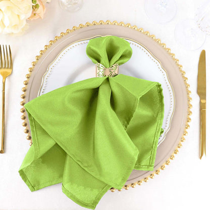 5 Pack Polyester 20"x20" Napkins Apple Green - Wrinkle Resistant & Easy Care Cloth Napkins - NestOCart