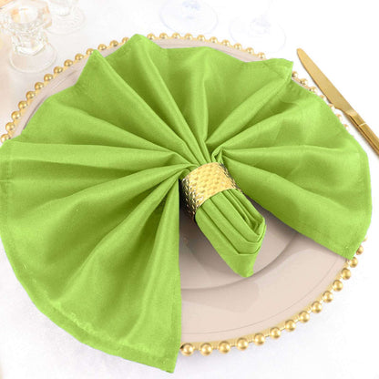 5 Pack Polyester 20"x20" Napkins Apple Green - Wrinkle Resistant & Easy Care Cloth Napkins - NestOCart