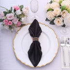 5 Pack Polyester 20"x20" Napkins Black Shimmer Sequin Dots - Luminous Cloth Napkins - Bell Racket Store