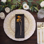 5 Pack Polyester 20"x20" Napkins Black Shimmer Sequin Dots - Luminous Cloth Napkins - Bell Racket Store