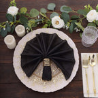 5 Pack Polyester 20"x20" Napkins Black Shimmer Sequin Dots - Luminous Cloth Napkins - Bell Racket Store