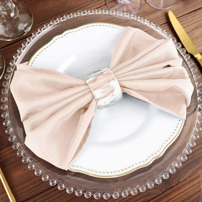 5 Pack Polyester 20"x20" Napkins Blush - Wrinkle Resistant & Easy Care Cloth Napkins - NestOCart