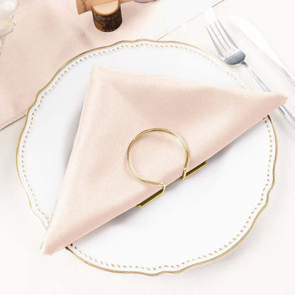 5 Pack Polyester 20"x20" Napkins Blush - Wrinkle Resistant & Easy Care Cloth Napkins - NestOCart