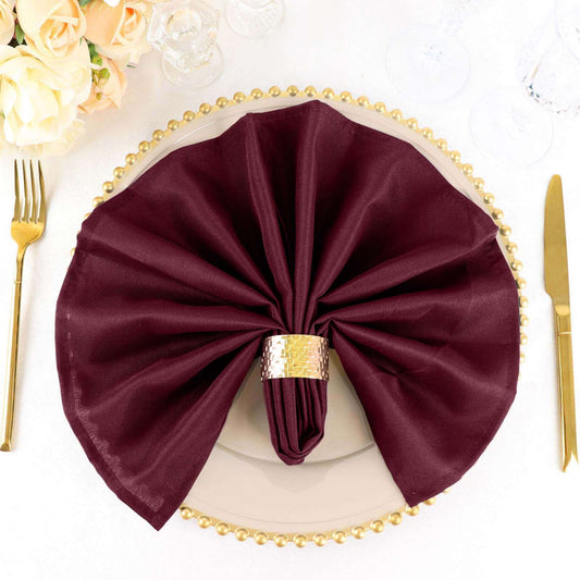 5 Pack Polyester 20"x20" Napkins Burgundy - Wrinkle Resistant & Easy Care Cloth Napkins - NestOCart