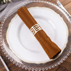 5 Pack Polyester 20"x20" Napkins Cinnamon Brown - Wrinkle Resistant & Easy Care Cloth Napkins - Bell Racket Store