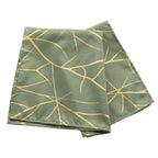5 Pack Polyester 20"x20" Napkins Dusty Sage Green with Gold Foil Tree Branch Pattern - Modern Wrinkle Resistant Cloth Napkins for Weddings & Parties - Bell Racket Store