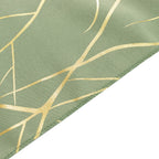 5 Pack Polyester 20"x20" Napkins Dusty Sage Green with Gold Foil Tree Branch Pattern - Modern Wrinkle Resistant Cloth Napkins for Weddings & Parties - Bell Racket Store
