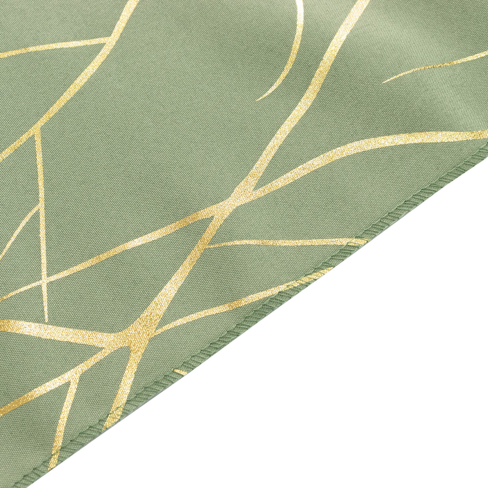 5 Pack Polyester 20"x20" Napkins Dusty Sage Green with Gold Foil Tree Branch Pattern - Modern Wrinkle Resistant Cloth Napkins for Weddings & Parties - Bell Racket Store