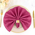 5 Pack Polyester 20"x20" Napkins Fuchsia - Wrinkle Resistant & Easy Care Cloth Napkins