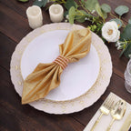 5 Pack Polyester 20"x20" Napkins Gold Shimmer Sequin Dots - Luminous Cloth Napkins for Stylish Gatherings - Bell Racket Store