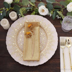 5 Pack Polyester 20"x20" Napkins Gold Shimmer Sequin Dots - Luminous Cloth Napkins for Stylish Gatherings - Bell Racket Store