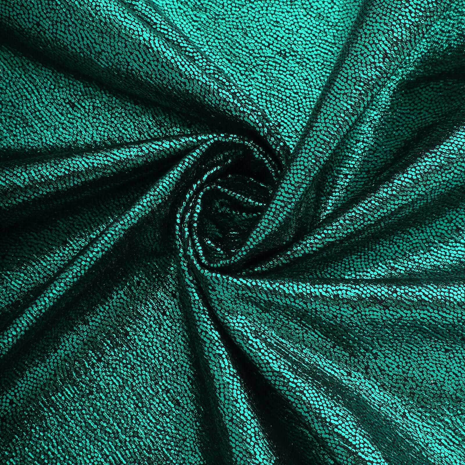 5 Pack Polyester 20"x20" Napkins Hunter Emerald Green Shimmer Sequin Dots - Luminous Cloth Napkins - Bell Racket Store