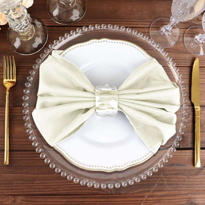 5 Pack Polyester 20"x20" Napkins Ivory - Wrinkle Resistant & Easy Care Cloth Napkins - NestOCart